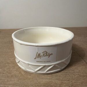 Lilly Pulitzer 32 Ounce Ceramic Pet Bowl - Sun Tile Home Pattern - NWT